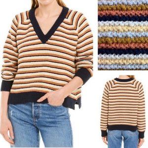 Madewell Sweet Dhalia V-Neck Striped Sweater NWT